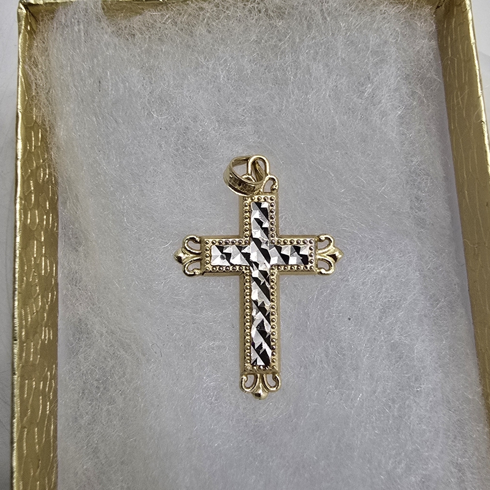 Elegant Gold and Black Cross Pendant